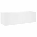 TV Wall Cabinet with LED Lights White 100x35x31 cm