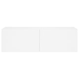 TV Wall Cabinet with LED Lights White 100x35x31 cm