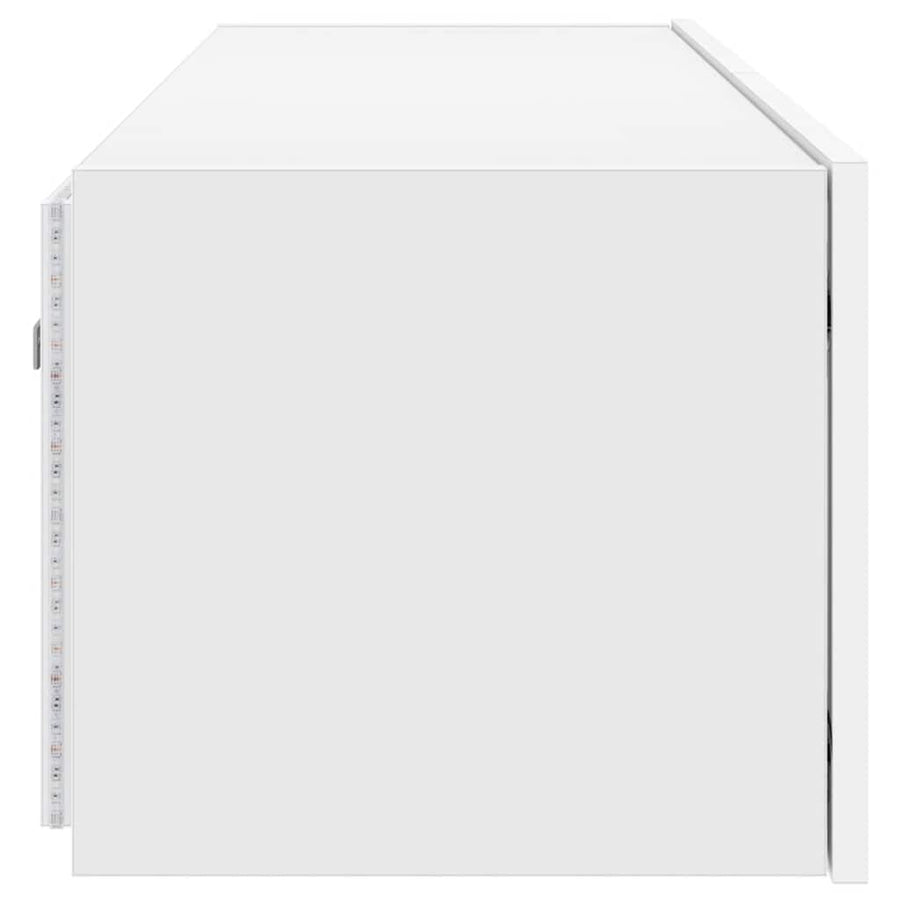TV Wall Cabinet with LED Lights White 100x35x31 cm