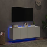 TV Wall Cabinets with LED Lights 2 pcs White 60x35x41 cm - Top-Down View