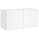 TV Wall Cabinet with LED Lights White 80x35x41 cm