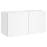 TV Wall Cabinet with LED Lights White 80x35x41 cm - Side View