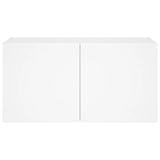 TV Wall Cabinet with LED Lights White 80x35x41 cm