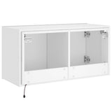 TV Wall Cabinet with LED Lights White 80x35x41 cm - Extra Image