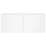 TV Wall Cabinet with LED Lights White 100x35x41 cm