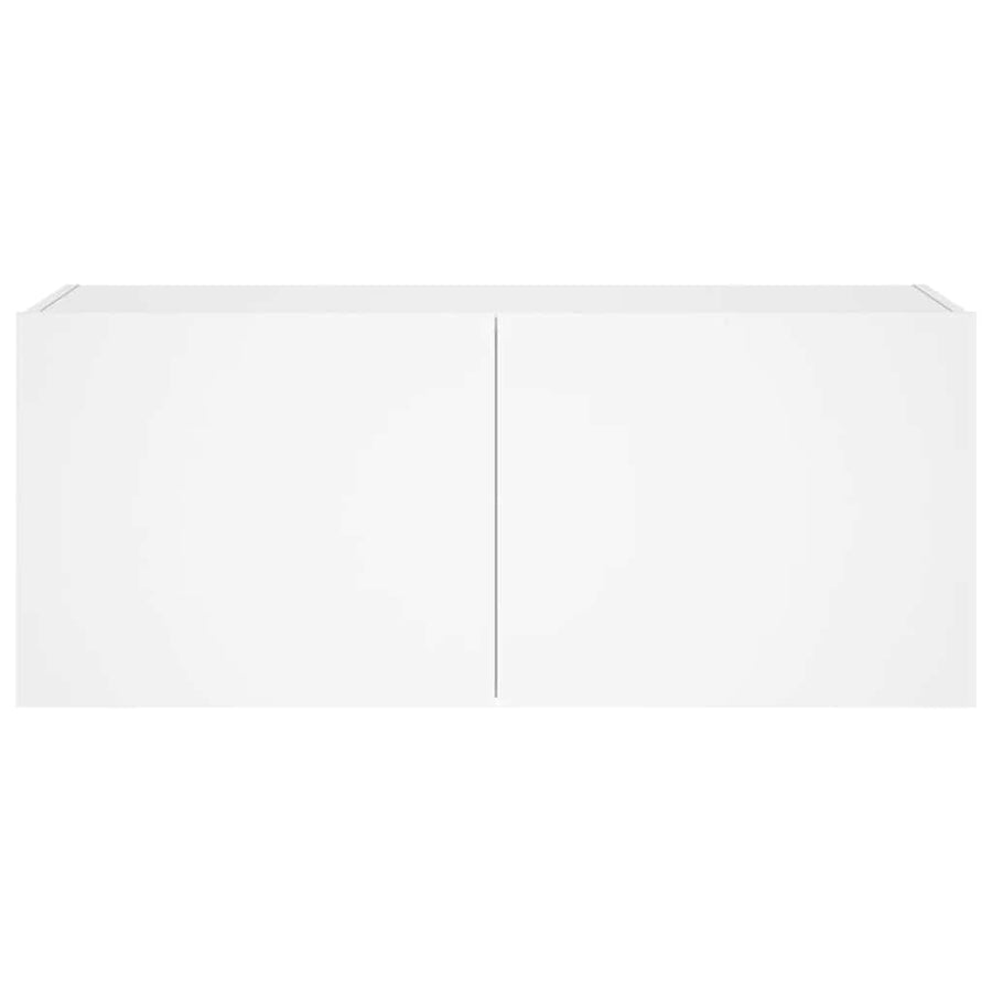 TV Wall Cabinet with LED Lights White 100x35x41 cm