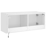 TV Wall Cabinet with LED Lights White 100x35x41 cm - Extra Image