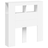 LED Headboard White 100 cm Engineered Wood - Top-Down View