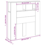 LED Headboard White 100 cm Engineered Wood