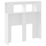LED Headboard White 100 cm Engineered Wood - Rear View