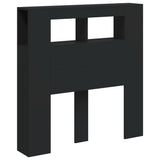 LED Headboard Black 100 cm Engineered Wood - Top-Down View