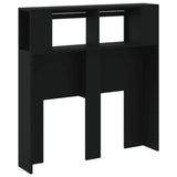 LED Headboard Black 100 cm Engineered Wood - Rear View