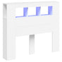 LED Headboard White 120 cm Engineered Wood