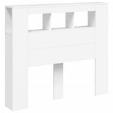 LED Headboard White 120 cm Engineered Wood - Top-Down View
