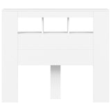 LED Headboard White 120 cm Engineered Wood