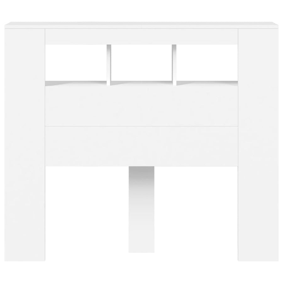 LED Headboard White 120 cm Engineered Wood