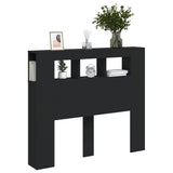 LED Headboard Black 120 cm Engineered Wood - Side View
