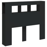 LED Headboard Black 120 cm Engineered Wood - Top-Down View