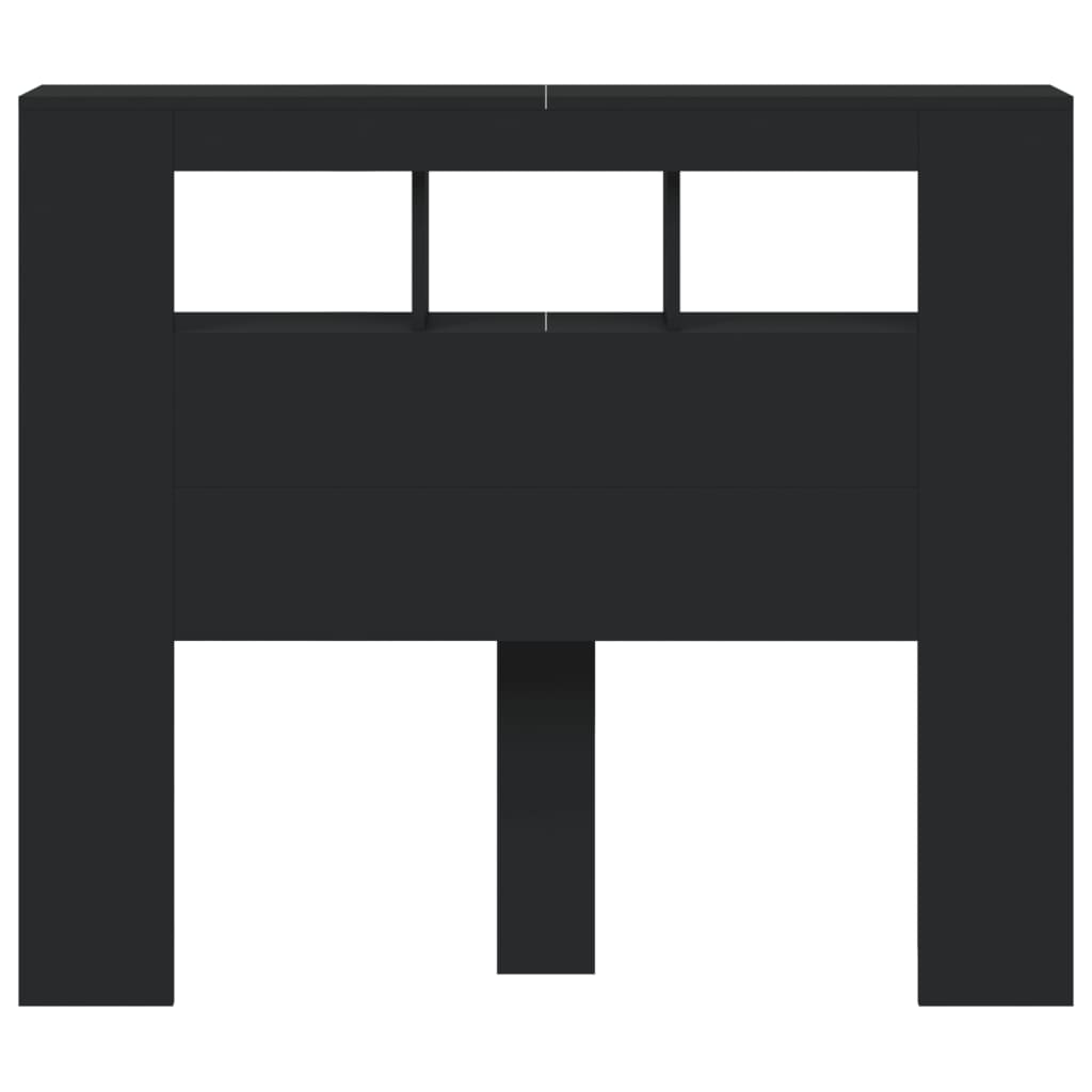 LED Headboard Black 120 cm Engineered Wood