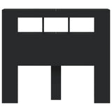 LED Headboard Black 120 cm Engineered Wood - 45-Degree Angle