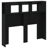 LED Headboard Black 120 cm Engineered Wood - Close-Up Angle