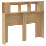 LED Headboard Sonoma Oak 120 cm Engineered Wood - Rear View