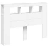 LED Headboard White 140 cm Engineered Wood - Top-Down View