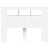 LED Headboard White 140 cm Engineered Wood
