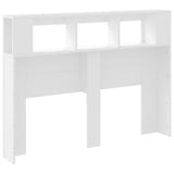 LED Headboard White 140 cm Engineered Wood