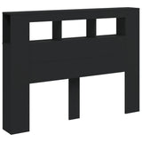 LED Headboard Black 140 cm Engineered Wood - Top-Down View