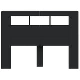 LED Headboard Black 140 cm Engineered Wood