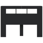 LED Headboard Black 140 cm Engineered Wood
