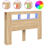 LED Headboard Sonoma Oak 140 cm Engineered Wood - Front View