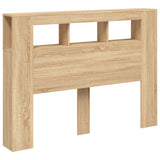 LED Headboard Sonoma Oak 140 cm Engineered Wood - 45-Degree Angle