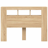 LED Headboard Sonoma Oak 140 cm Engineered Wood - Rear View