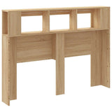 LED Headboard Sonoma Oak 140 cm Engineered Wood - Low Angle