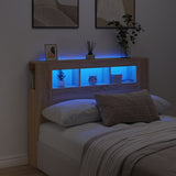 LED Headboard Sonoma Oak 140 cm Engineered Wood