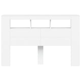 LED Headboard White 160 cm Engineered Wood