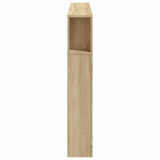 LED Headboard Sonoma Oak 160x18.5x103.5 cm Engineered Wood - Close-Up Angle