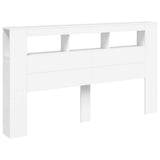 LED Headboard White 180 cm Engineered Wood