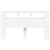 LED Headboard White 180 cm Engineered Wood