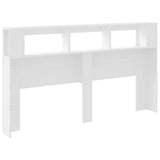 LED Headboard White 180 cm Engineered Wood - Rear View