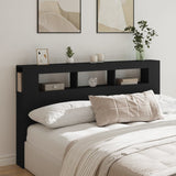 LED Headboard Black 180x18.5x103.5 cm Engineered Wood - Top-Down View