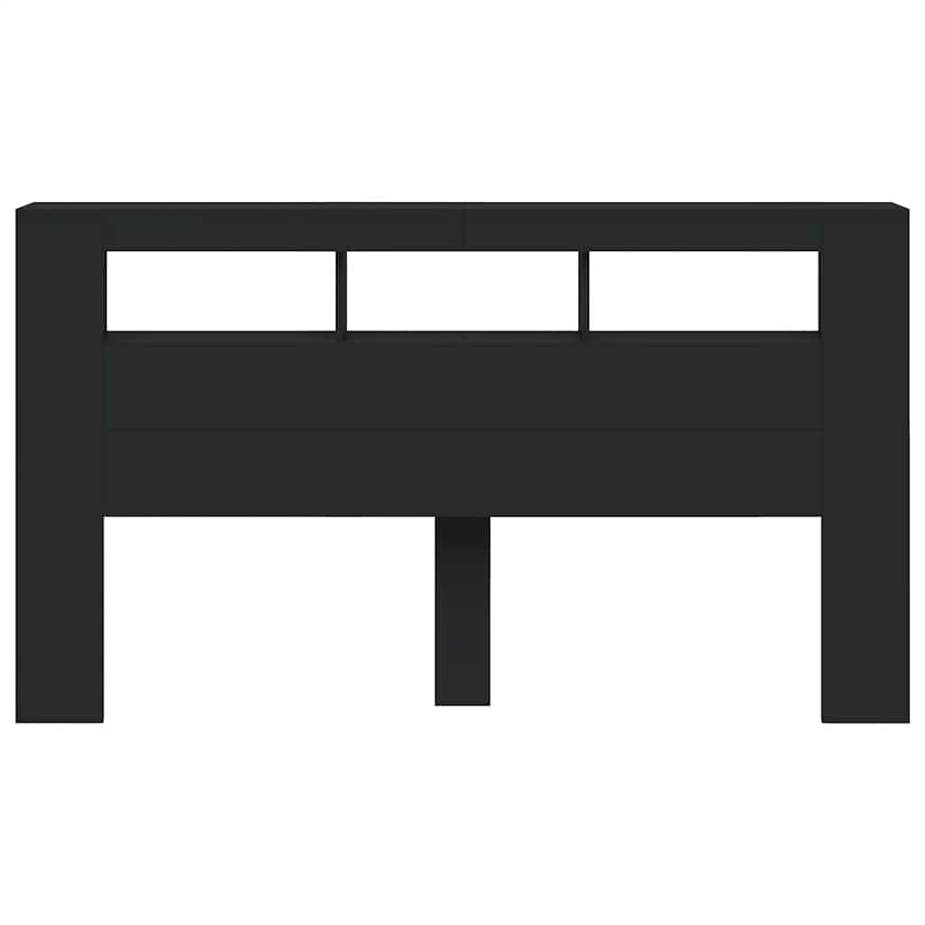 LED Headboard Black 180x18.5x103.5 cm Engineered Wood