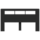 LED Headboard Black 180x18.5x103.5 cm Engineered Wood