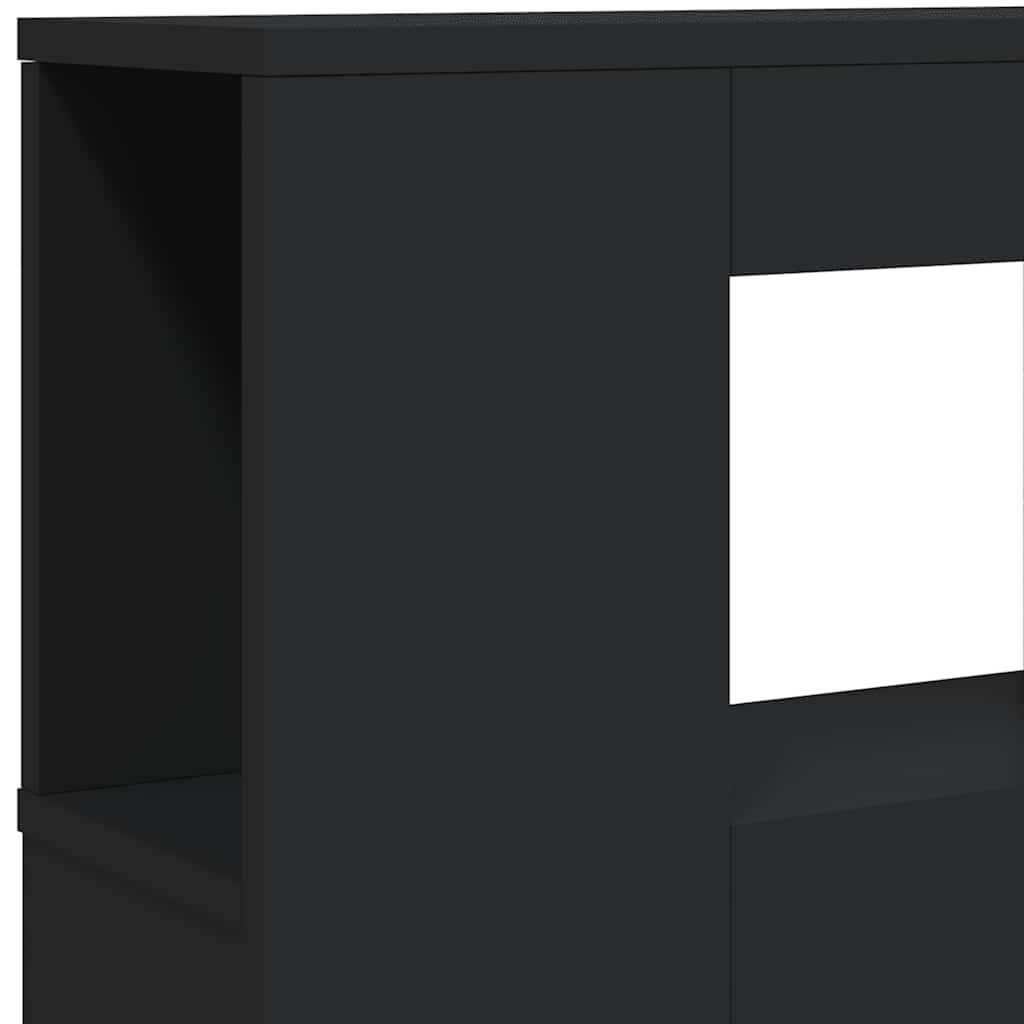 LED Headboard Black 180x18.5x103.5 cm Engineered Wood