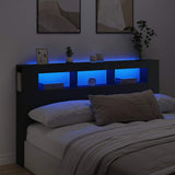 LED Headboard Black 180x18.5x103.5 cm Engineered Wood