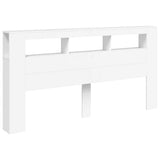 LED Headboard White 200 cm Engineered Wood - Top-Down View