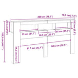 LED Headboard White 200 cm Engineered Wood