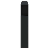 LED Headboard Black 200 cm Engineered Wood